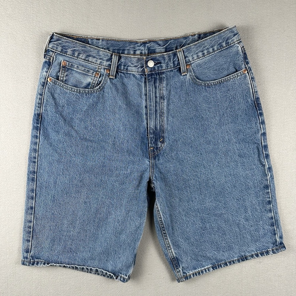 Levi's 469 Jean Shorts Men's 38 Blue Denim Loose Fit Baggy Y2K